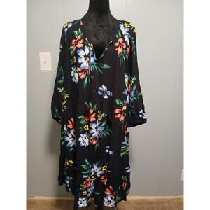 Old Navy Knee-Length Dress W SZ 2X Floral Boho  Flouncy Flowy